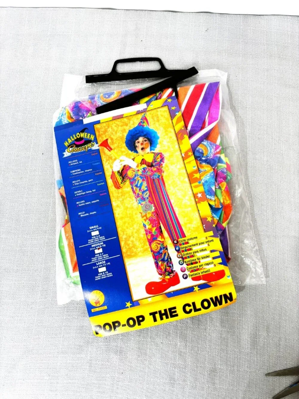 Rubie’s Clown Costume Hot pink Lime Green Blue Floral and Stripe NWT Sz 8-10 - Picture 2 of 10